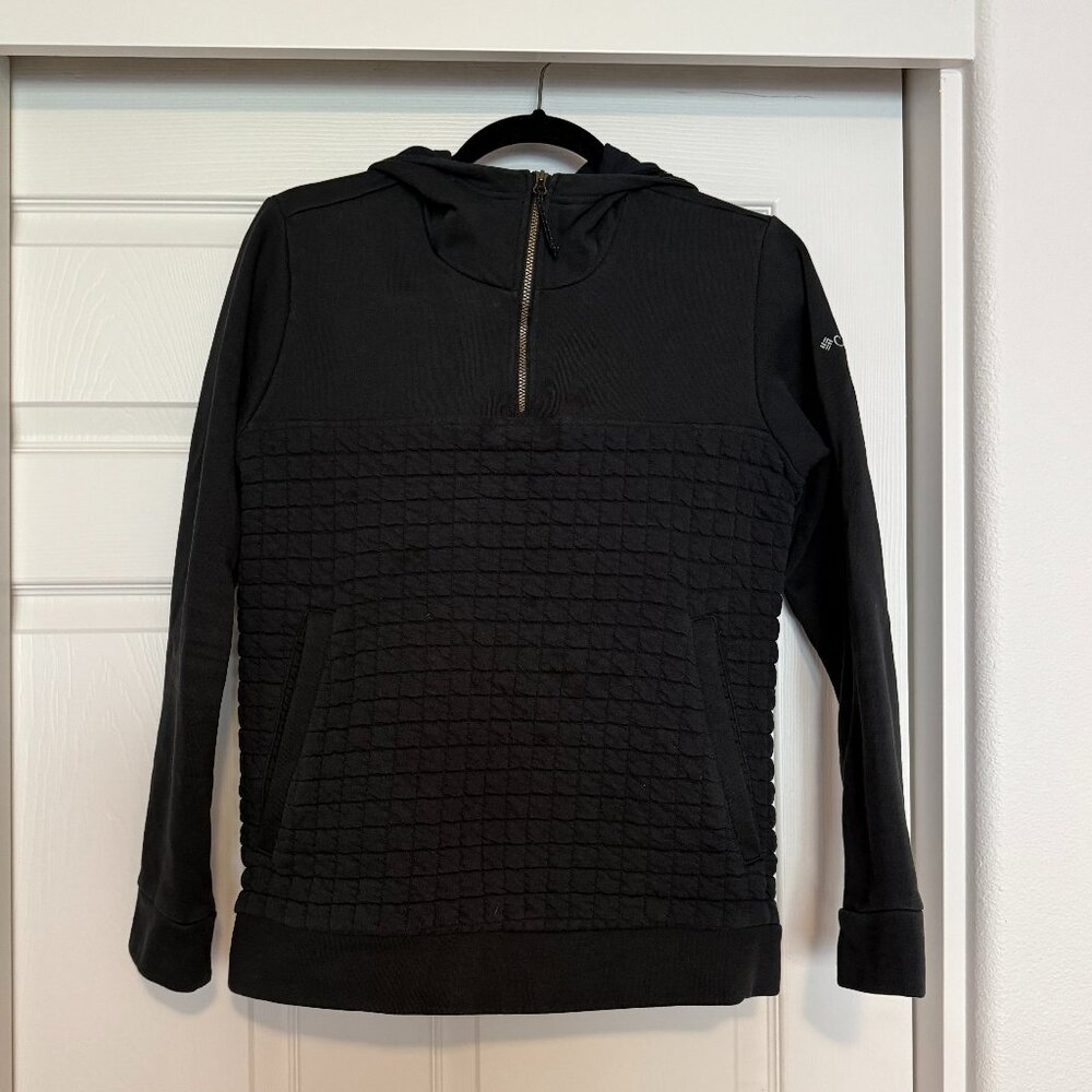 Columbia Women’s Black Quilted 1/4 Zip Pullover Hoodie Sz M